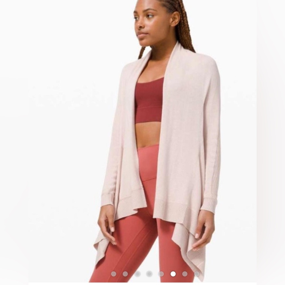 Lululemon Cashlu Cardigan Wrap Sweater Pink Bliss Open Front Relaxed Womens XS/S